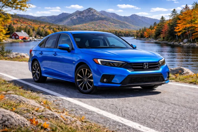 Blue Honda Civic from the Supreme Rentals daily fleet.
